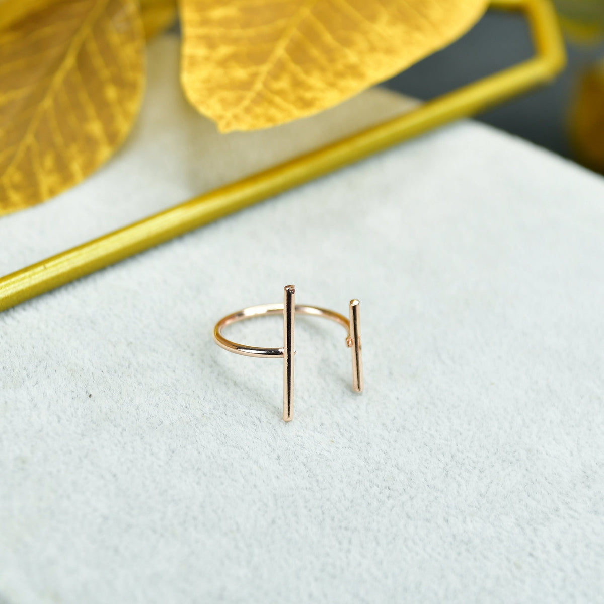 MAYII - Rose Gold Double Line Ring Stainless Steel - One Size - Mayii - Mayii