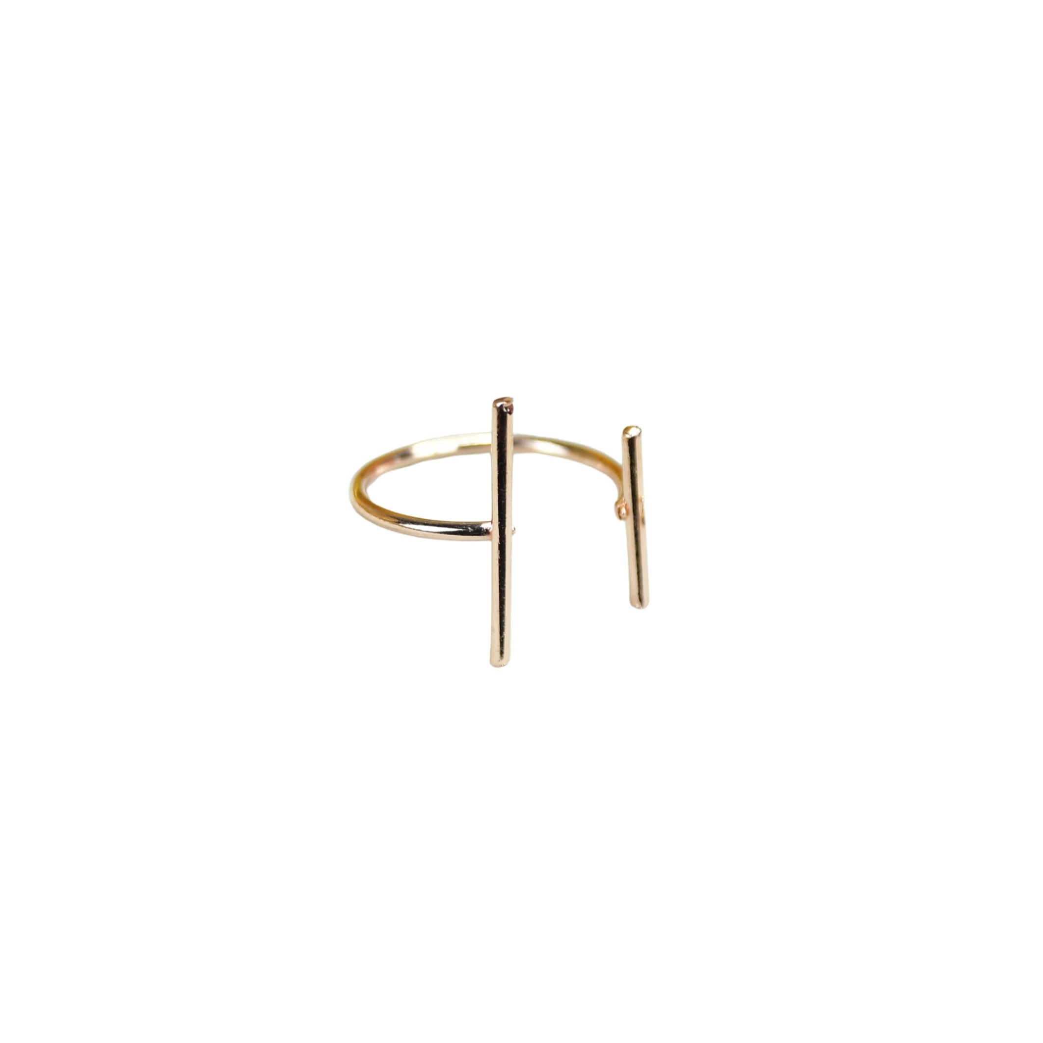 MAYII - Rose Gold Double Line Ring Stainless Steel - One Size - Mayii - Mayii