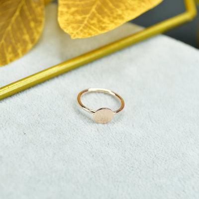 MAYII- Rose Gold Round Ring Stainless Steel - One Size