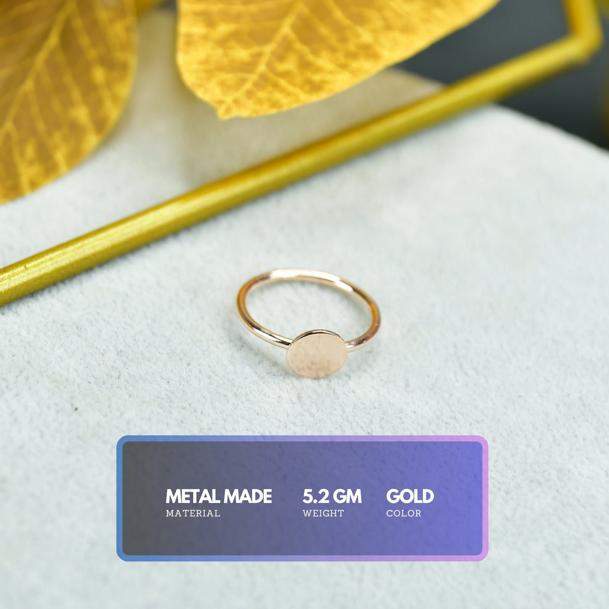 MAYII - Rose Gold Round Ring Stainless Steel - One Size - Mayii - Mayii