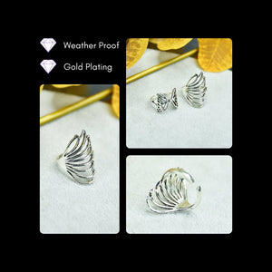 MAYII - Rose Silver Butterfly Ring Set Stainless Steel - One Size - Mayii - Mayii