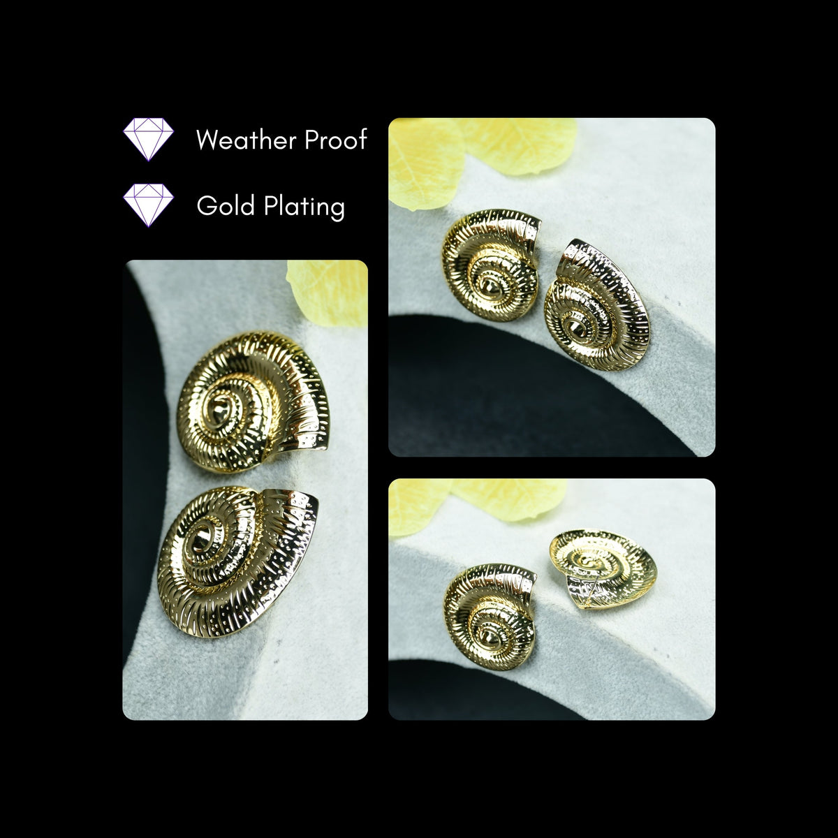 MAYII Shell Gold Stainless Steel Earrings - One Size - Mayii - Mayii