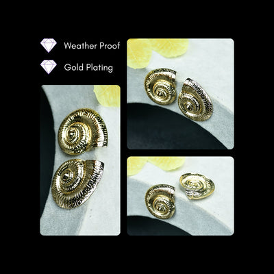 MAYII  Shell Gold Stainless Steel Earrings -One Size
