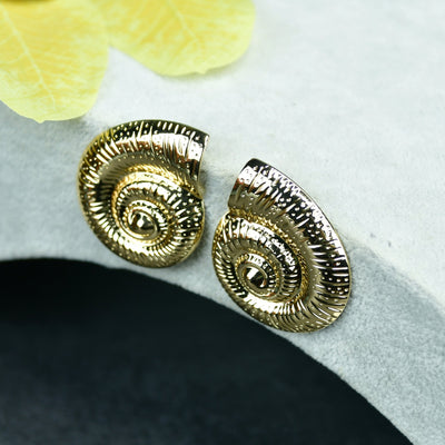 MAYII  Shell Gold Stainless Steel Earrings -One Size