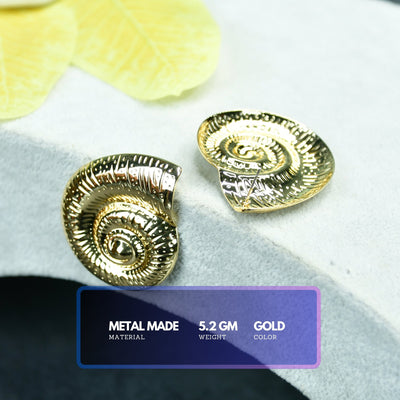 MAYII  Shell Gold Stainless Steel Earrings -One Size