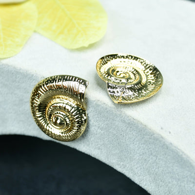 MAYII  Shell Gold Stainless Steel Earrings -One Size