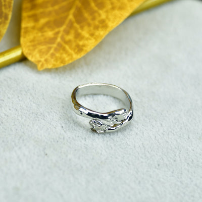 MAYII - Silver Hand in Hand Ring Stainless Steel - One Size