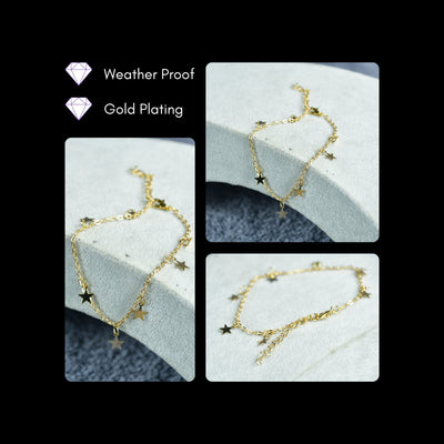 MAYII Star Chained Anklet - Gold - Stainless Steel - One Size image 4