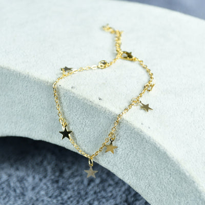 MAYII Star Chained Anklet - Gold - Stainless Steel - One Size