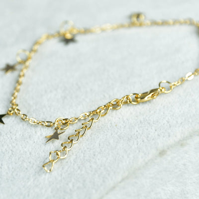 MAYII Star Chained Anklet - Gold - Stainless Steel - One Size