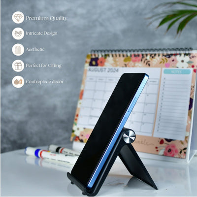 Mayii Trendy Adjustable Silver Tablet Stand with Black Hinges