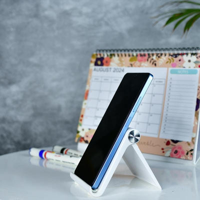 Mayii Trendy Adjustable Silver Tablet Stand with White Hinges