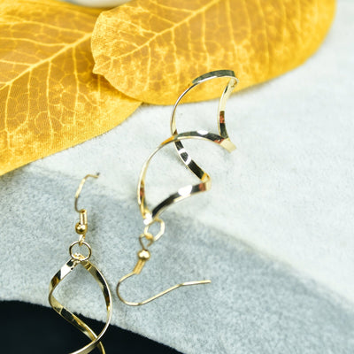 MAYII Twisted Gold Stainless Steel Earring Threads -One Size