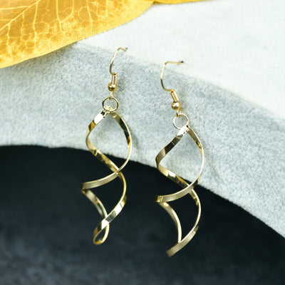 MAYII Twisted Gold Stainless Steel Earring Threads -One Size
