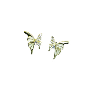 MAYII – White Gold Stainless Steel Butterfly Earrings – One Size - Mayii - Mayii