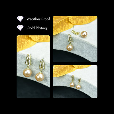 MAYII White Lining Gold Stainless Steel Earrings -One Size image 4