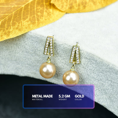 MAYII White Lining Gold Stainless Steel Earrings -One Size image 3