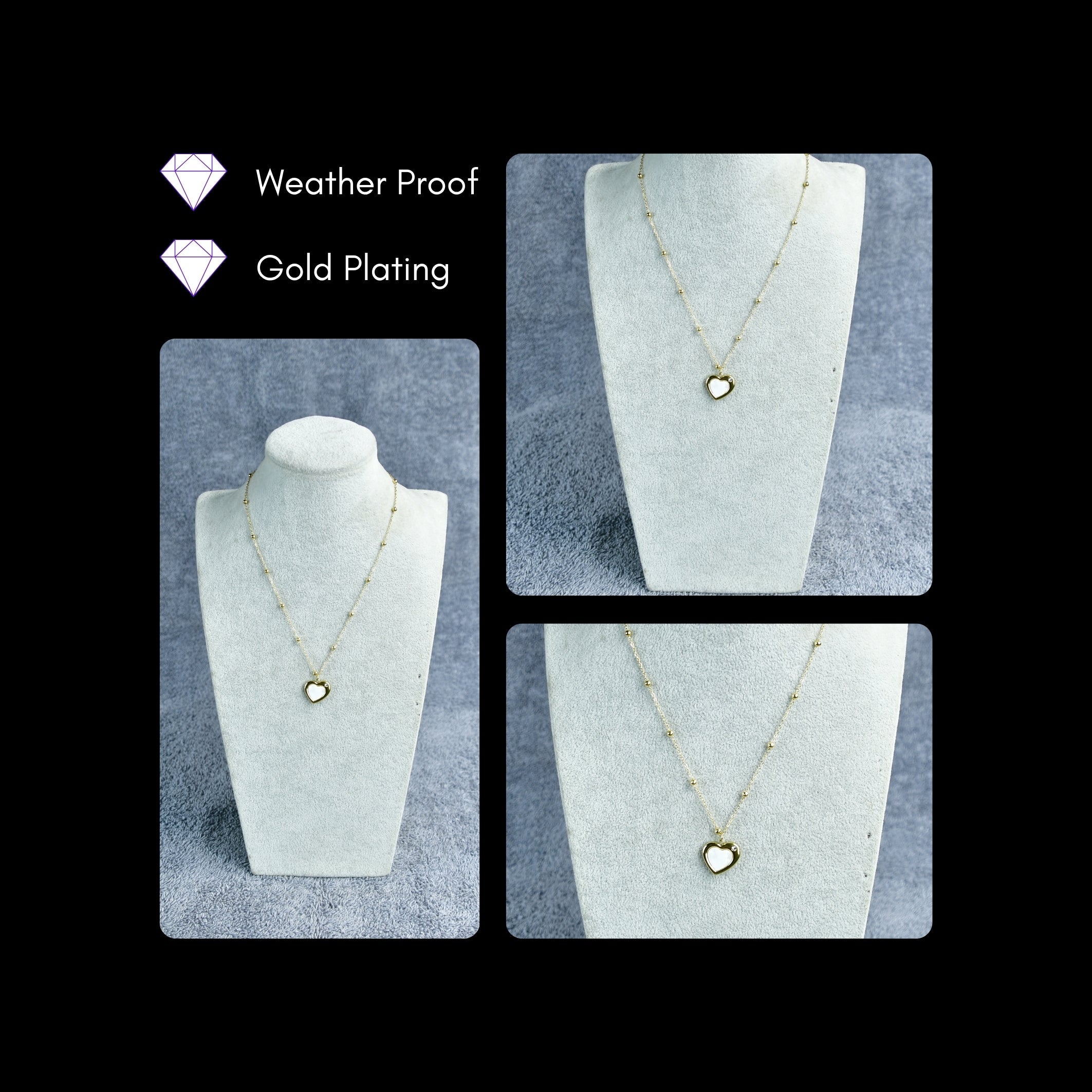 MAYII White Love Pendant Necklace Gold Stainless Steel - One Size - Mayii - Mayii