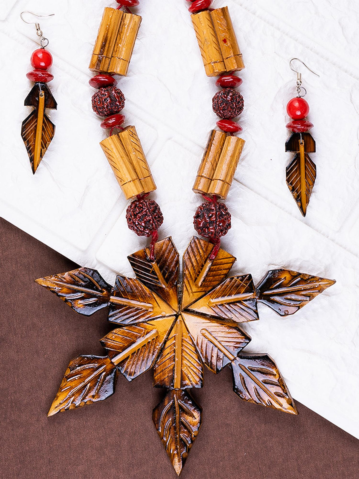 Mayii's Handcrafted Bamboo Flower Necklace - Trendy Accessory - Mayii - Mayii