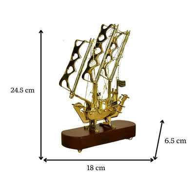 MAYII Nautical Brass Ship Sculpture Tabletop Decor image 4