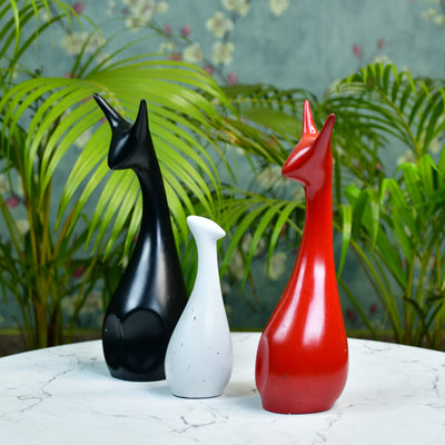 MAYII Resin Cat Figurine Set - Elegant Tabletop Decor