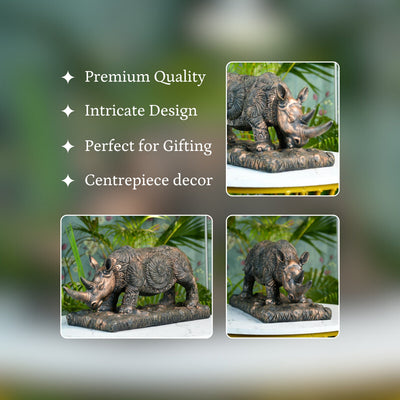 MAYII Rhino Home Decor Statue Tabletop Accent